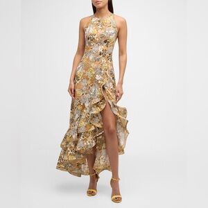 Bronx and Banco Floral Lace Dress in Yellow and White